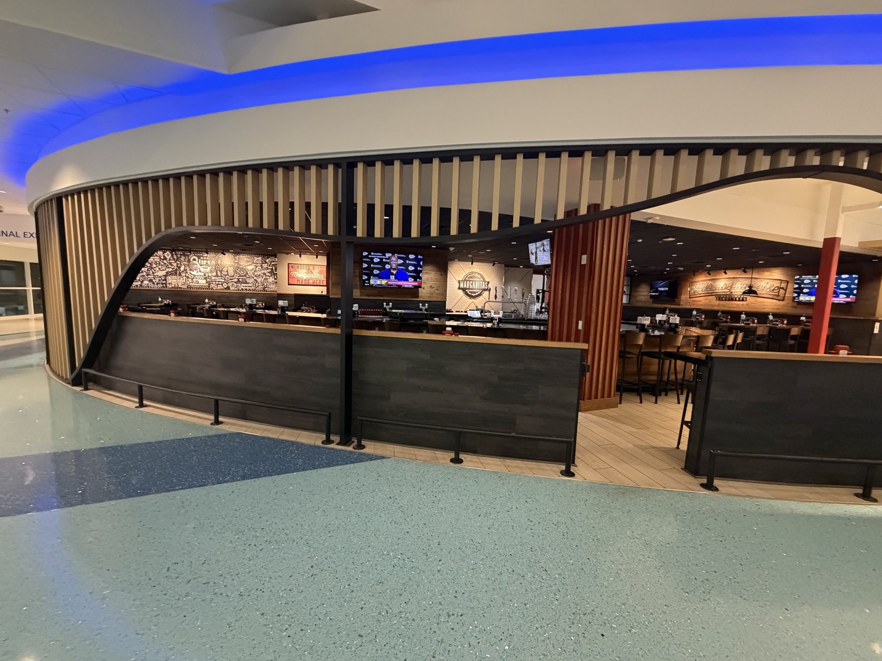Custom slat wall commercial storefront