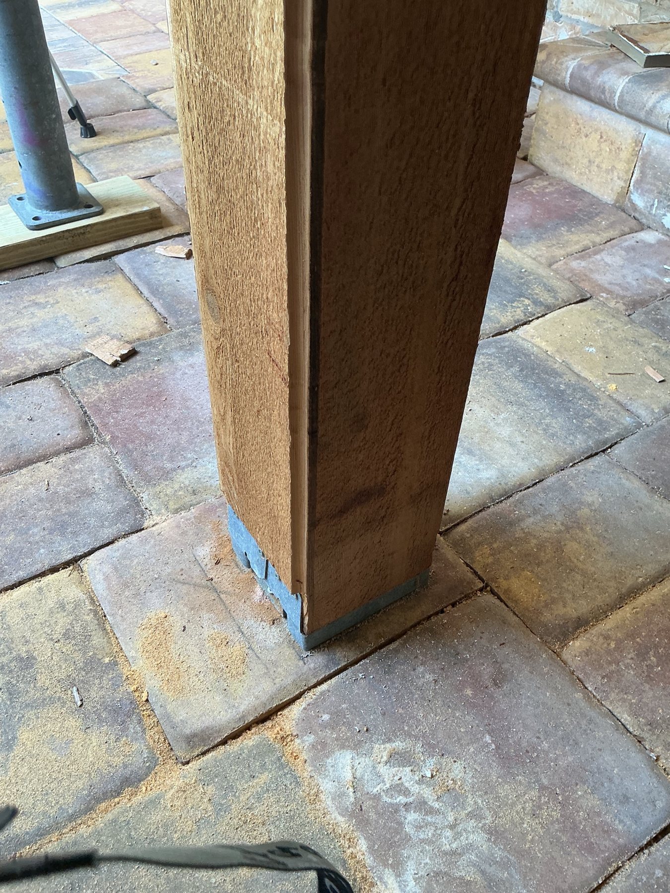Interior door and dark wood trim